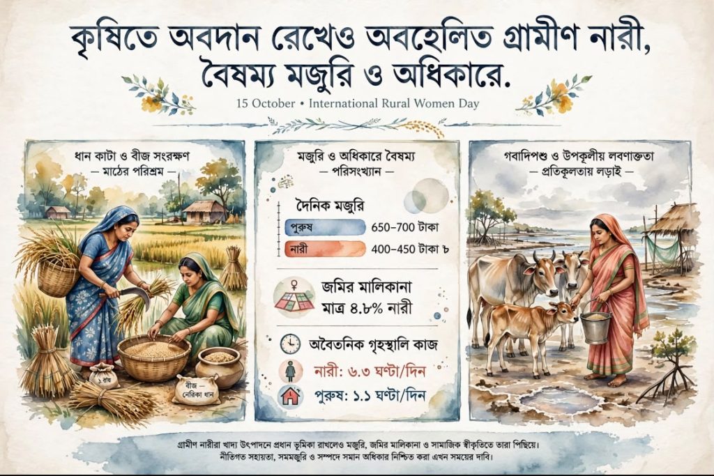 বঞ্চনা-বৈষম্যের মধ্যেই কৃষিতে নিজেদের অবদান রেখে যাচ্ছেন বাংলার নারীরা