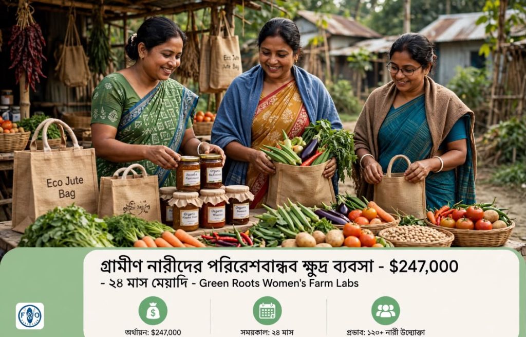 নিরাপদ কীটনাশক ব্যবস্থাপনা ও নারীদের পরিবেশবান্ধব ব্যবসায় অনুদান দিচ্ছে এফএও